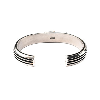 Vintage Sterling Silver Cuff Bracelet with Lapis