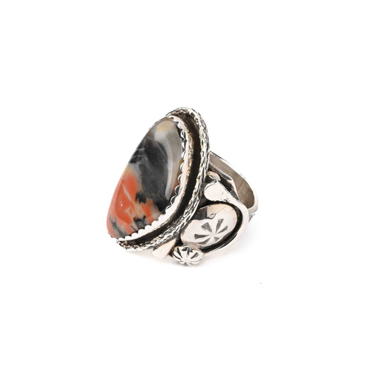 Sterling Silver Ring with Petrified Wood