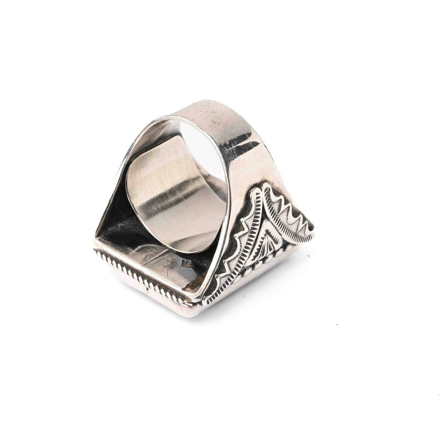 Sterling Silver Ring with Denim Lapis and Silver Droplets