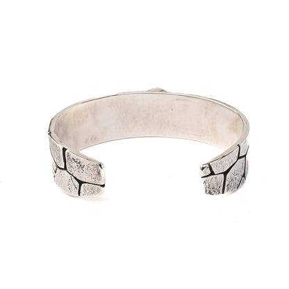Sterling Silver Cuff with Single Turquoise Stone
