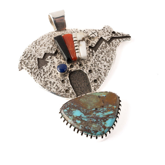 Silver Bear Pendant with Heartline