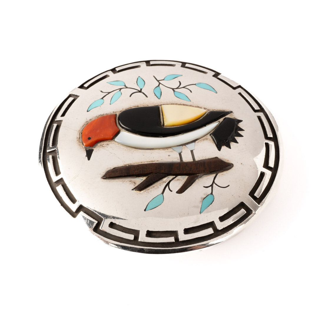 Vintage Silver Red Headed Woodpecker  Pendant