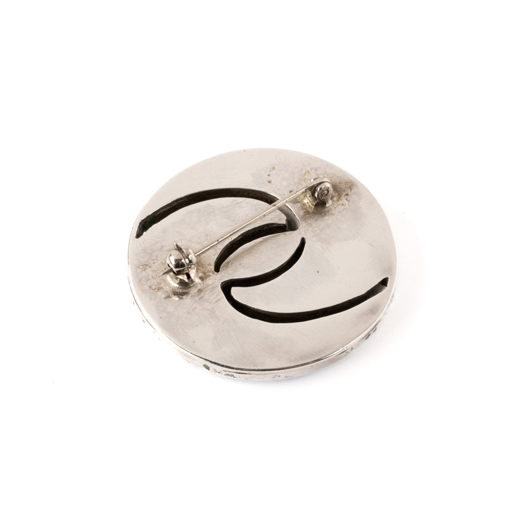 Vintage Silver Hummingbird Inlay Pin