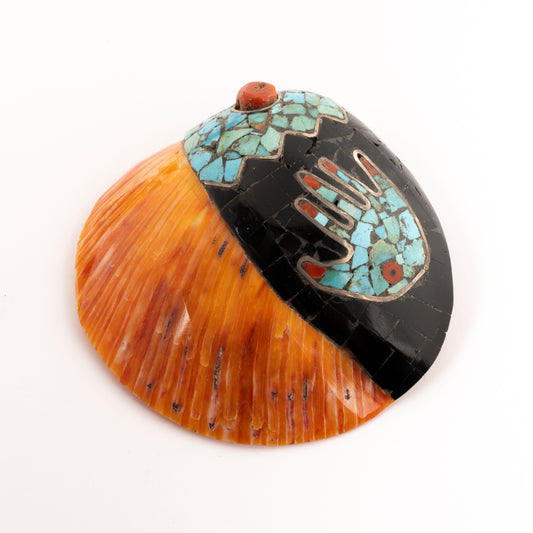 Vintage Mosaic Inlay Shell Pendant
