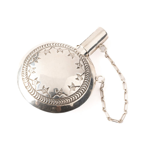 Stamped Silver Tobacco Flask