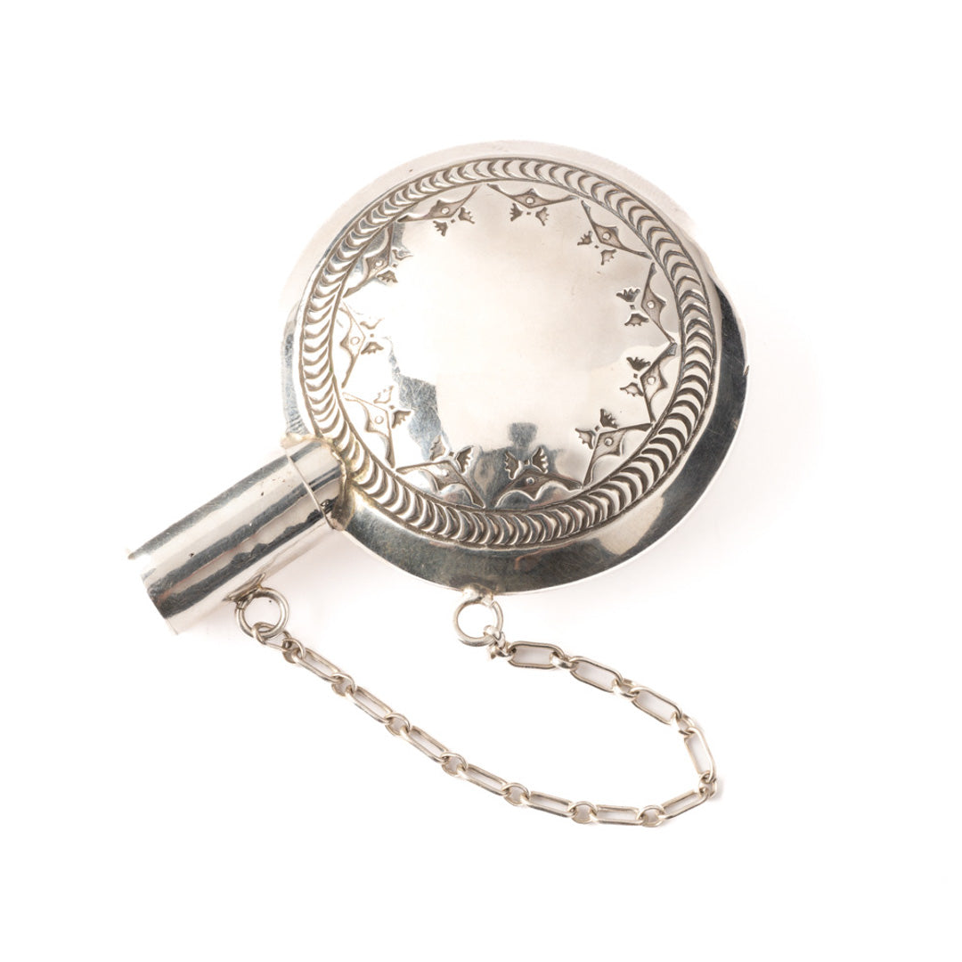 Stamped Silver Tobacco Flask