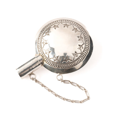 Stamped Silver Tobacco Flask