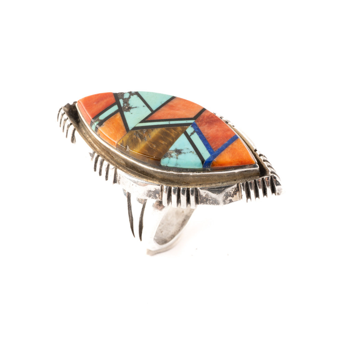 Boulder Opal & Turquoise Inlay Ring