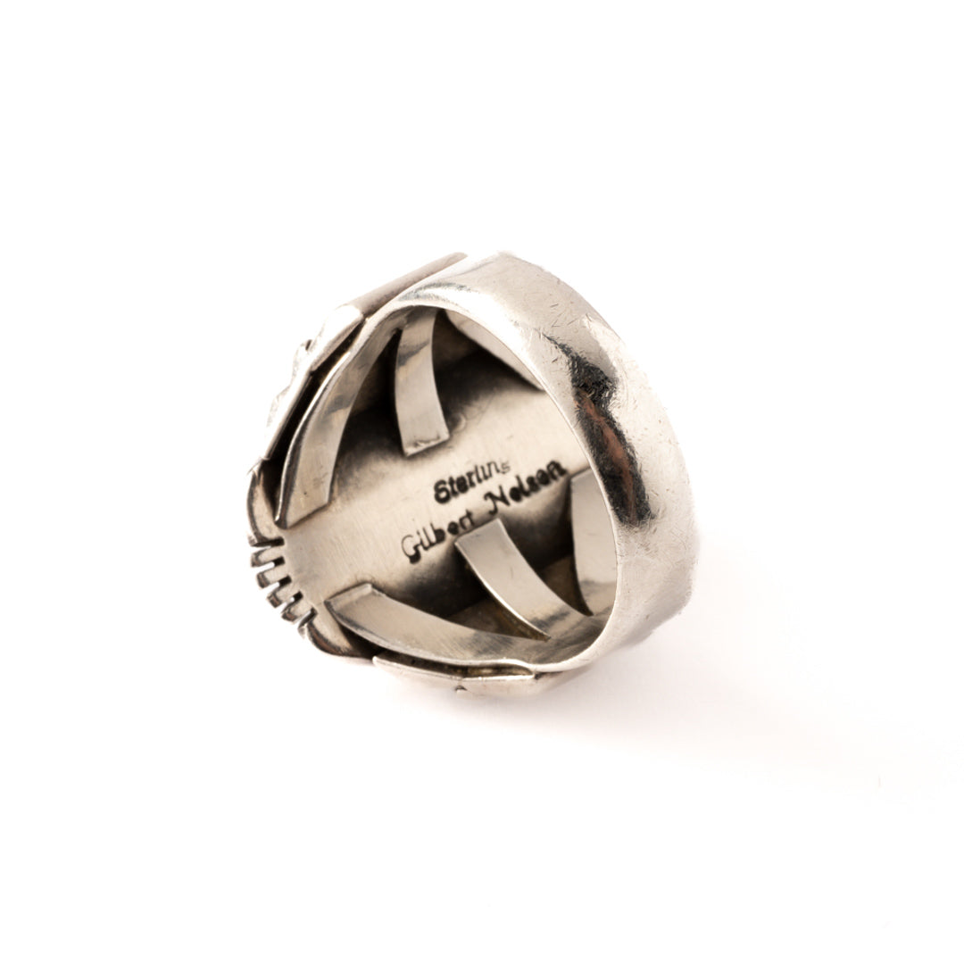 Turquoise & Coral Inlay Ring