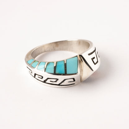 Multicolored, Channel Inlay, Sterling Silver Ring