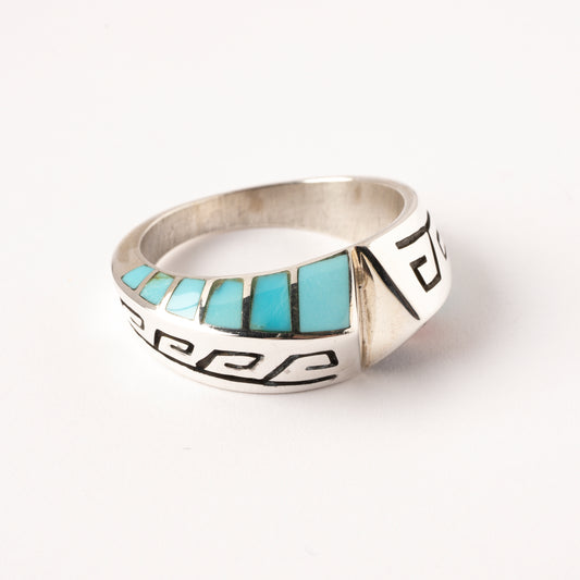 Multicolored, Channel Inlay, Sterling Silver Ring