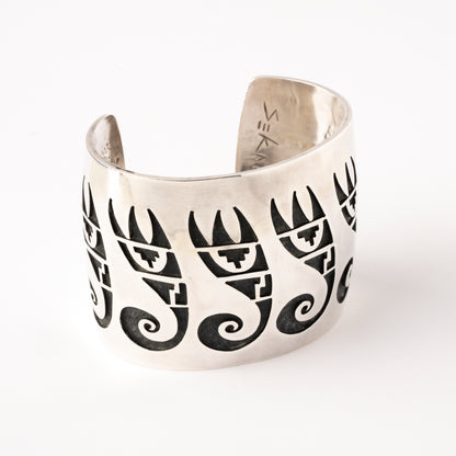 Wide Sterling Silver Overlay Cuff Bracelet