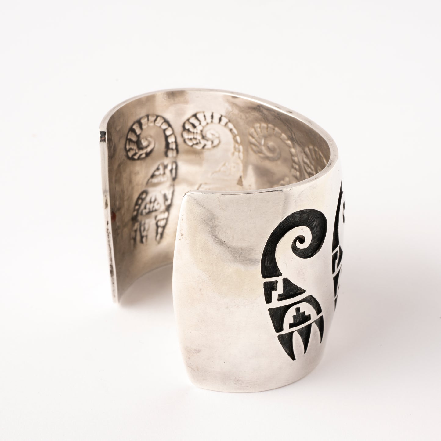 Wide Sterling Silver Overlay Cuff Bracelet