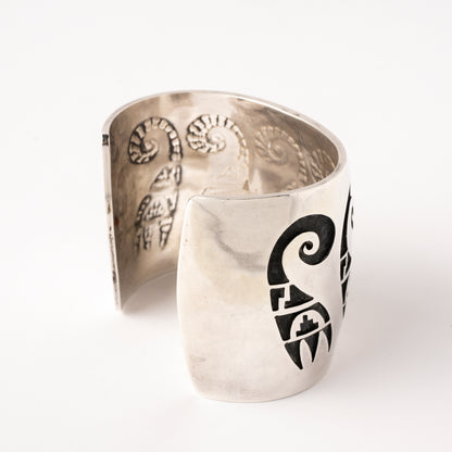 Wide Sterling Silver Overlay Cuff Bracelet