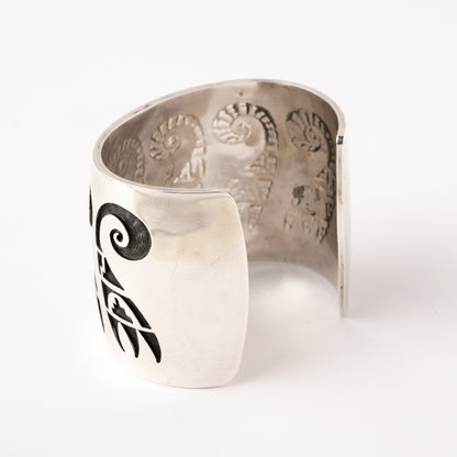 Wide Sterling Silver Overlay Cuff Bracelet
