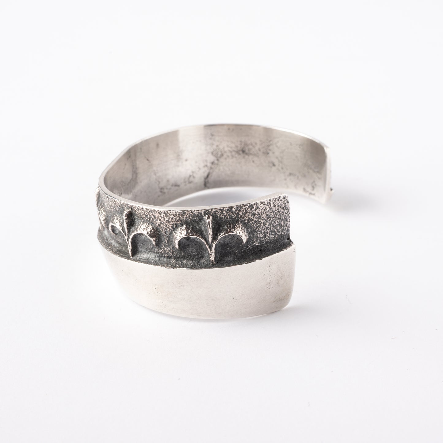 Sterling silver, Tufa-cast Cuff Bracelet