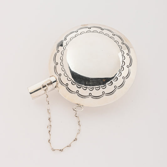 Vintage Stamped Sterling Silver Tobacco Canteen