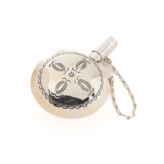 Vintage Stamped Silver Tobacco Flask