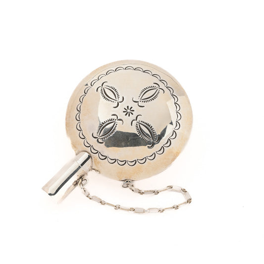 Vintage Stamped Silver Tobacco Flask