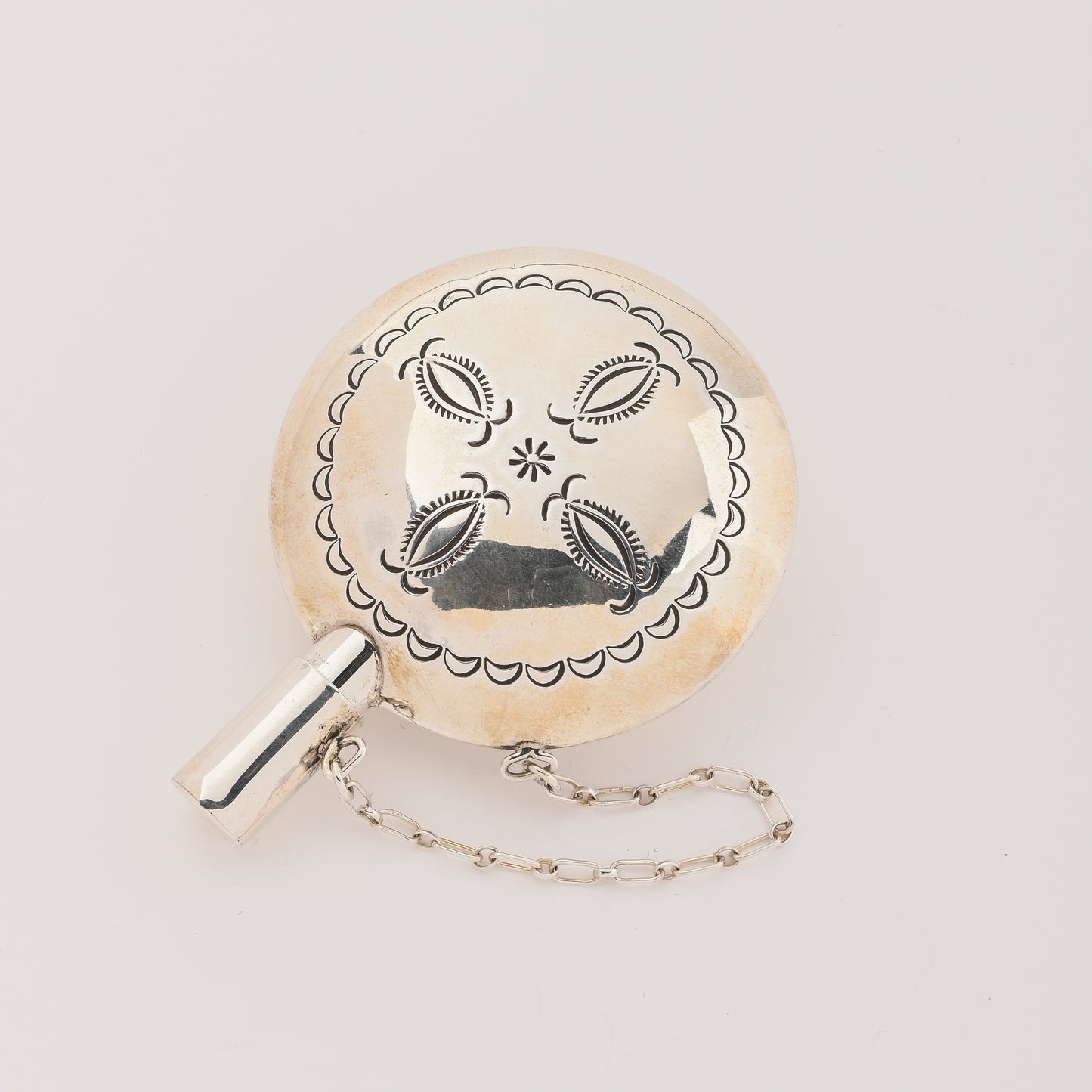 Vintage Stamped Sterling Silver Tobacco Canteen