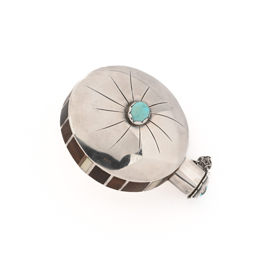 Vintage Turquoise & Ivory Tobacco Flask