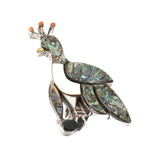 Vintage Quail Inlay Pin/Pendant