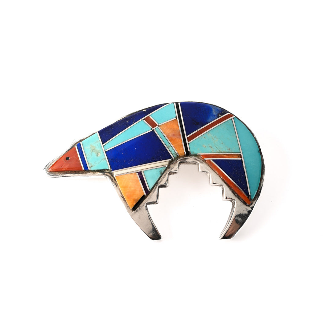Vintage Bear Inlay Pin/Pendant