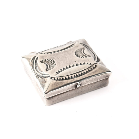 Vintage Stamped Silver Pill Box no. 1