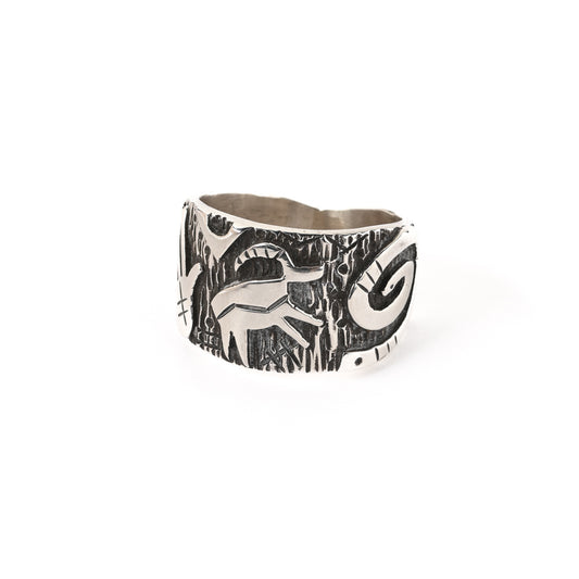 Petroglyph Appliqué Ring