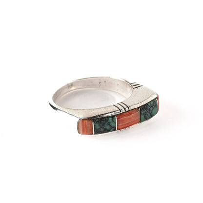 Spiny Oyster & Turquoise Inlay Ring