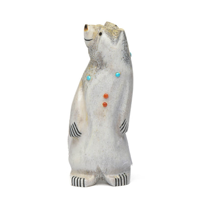 Standing Bear Fetish Carved from Antler