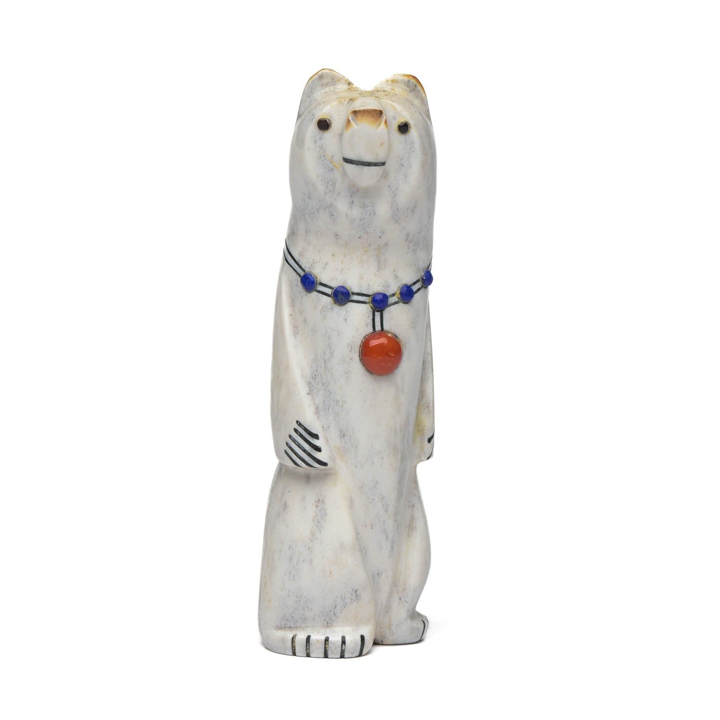 Standing Bear Fetish Carved from Antler