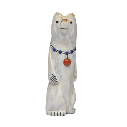 Standing Bear Fetish Carved from Antler