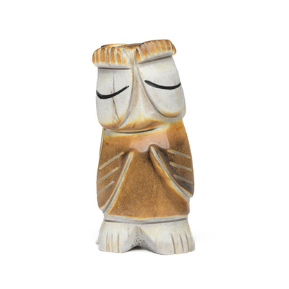 Owl Fetish Carved from Antler