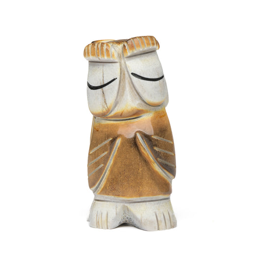 Owl Fetish Carved from Antler
