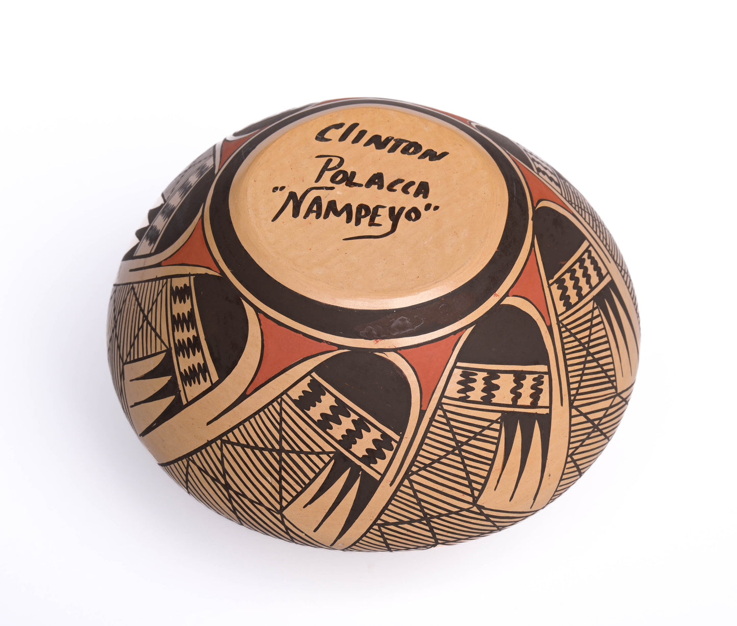Hopi-made, Hand-coiled and Hand-painted medium-sized Pot