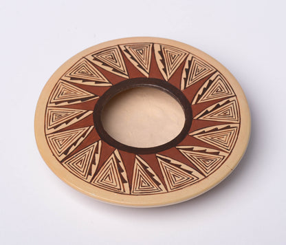 Small Hand-coiled and Hand-painted Polychrome Pot, Tewa-Hopi made.